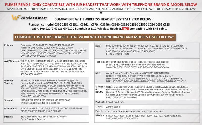 WirelessFinest محول سماعة رأس USB مع قابس RJ9 اللاسلكي متوافق مع سماعات Plantronics و Jabra و Sennheiser اللاسلكية DECT للاستخدام مع أجهزة الكمبيوتر PC و اللابتوب و Mac و الأجهزة اللوحية و أجهزة Window Softphones - Image 3